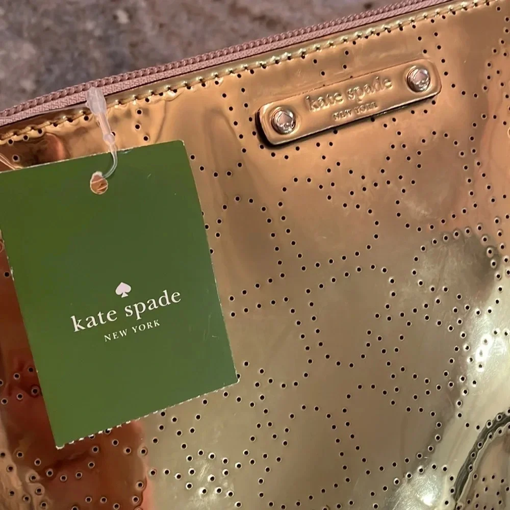 NWT Kate Spade Metro Spade Large Pouch Clutch in Gold
